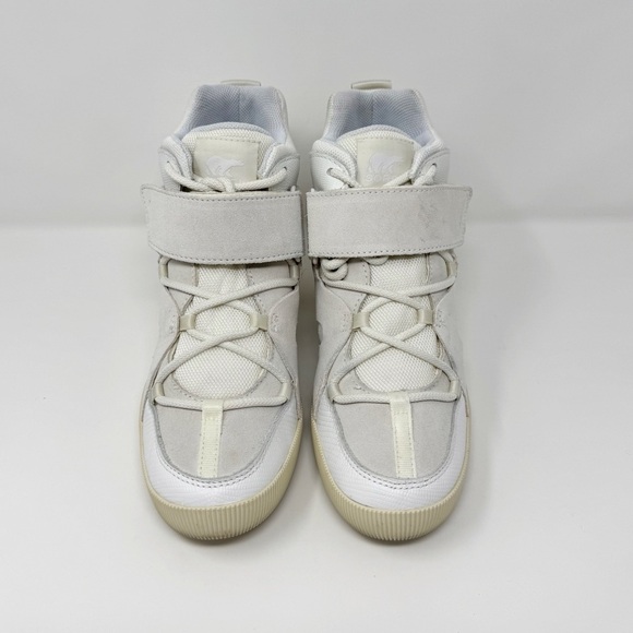 Sorel Out n About Sport Wedge Sneaker Suede Leather White Seat Salt - Picture 2 of 9